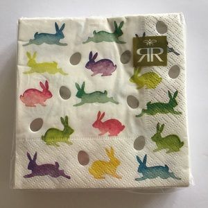 ROBERTS & REID SPRING SUMMER EASTER BUNNY NAPKINS NWT